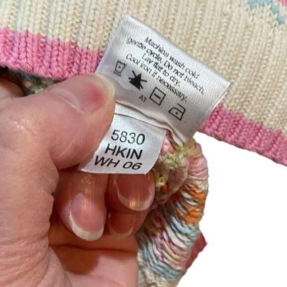 80s Hanna Andersson Pastel Fair Isle Knit Sweater Retro Winter Ski Lodge S - Picture 8 of 9
